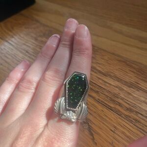 Black/green sandstone coffin ring